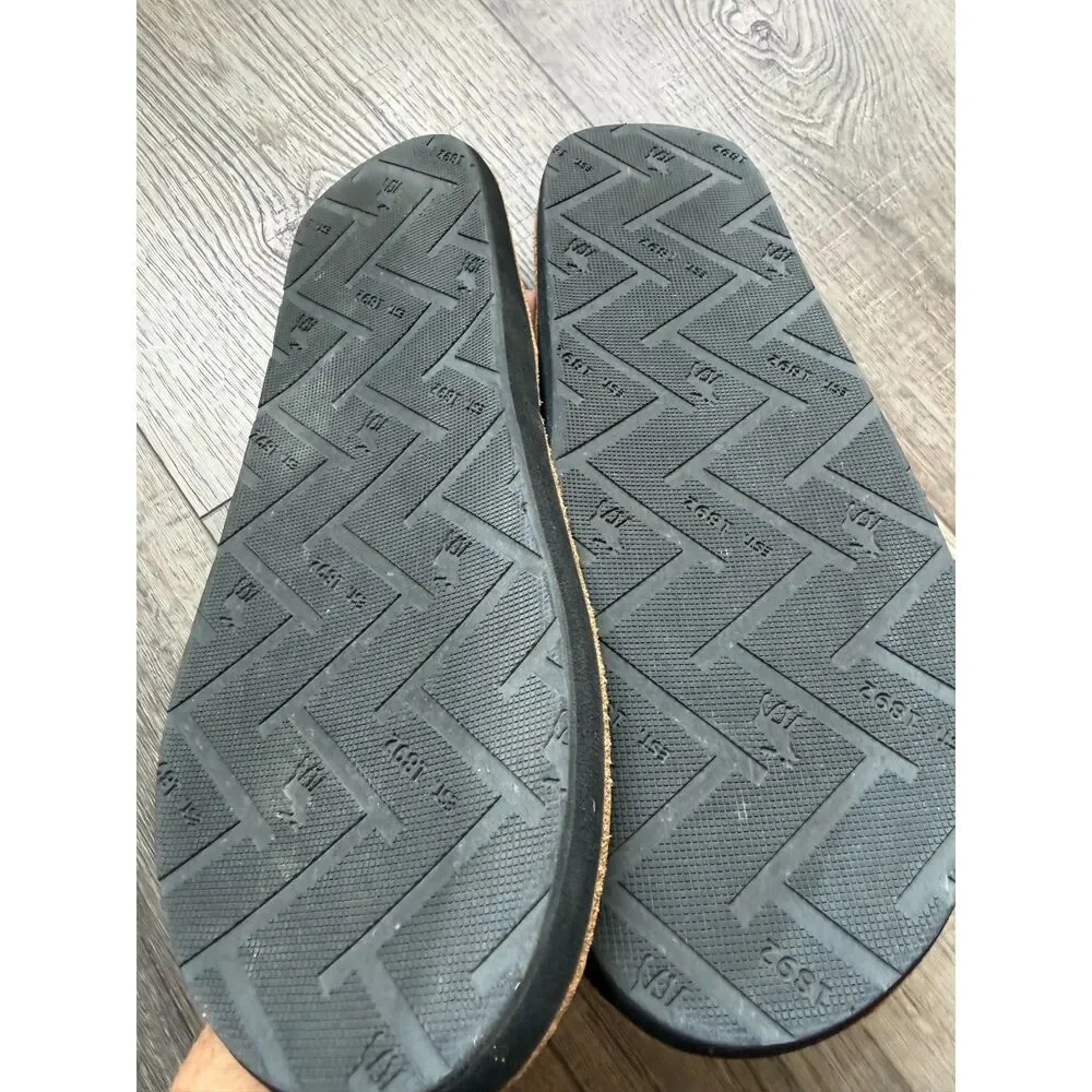 Abercrombie & Fitch Mens Leather Arch Support Flip Flop Sandals Tan